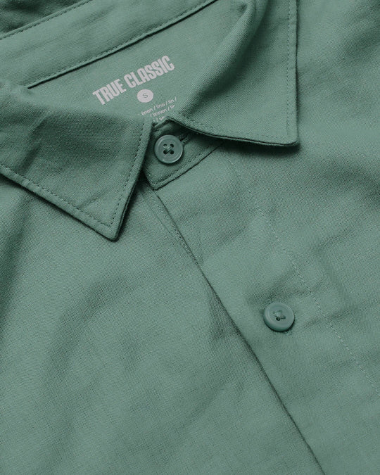 Moss Short Sleeve Linen Shirt