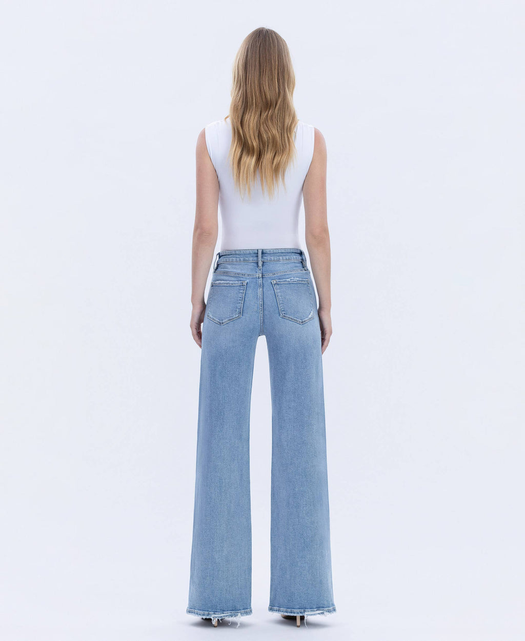 High Rise Full Length Wide Jeans, view 4