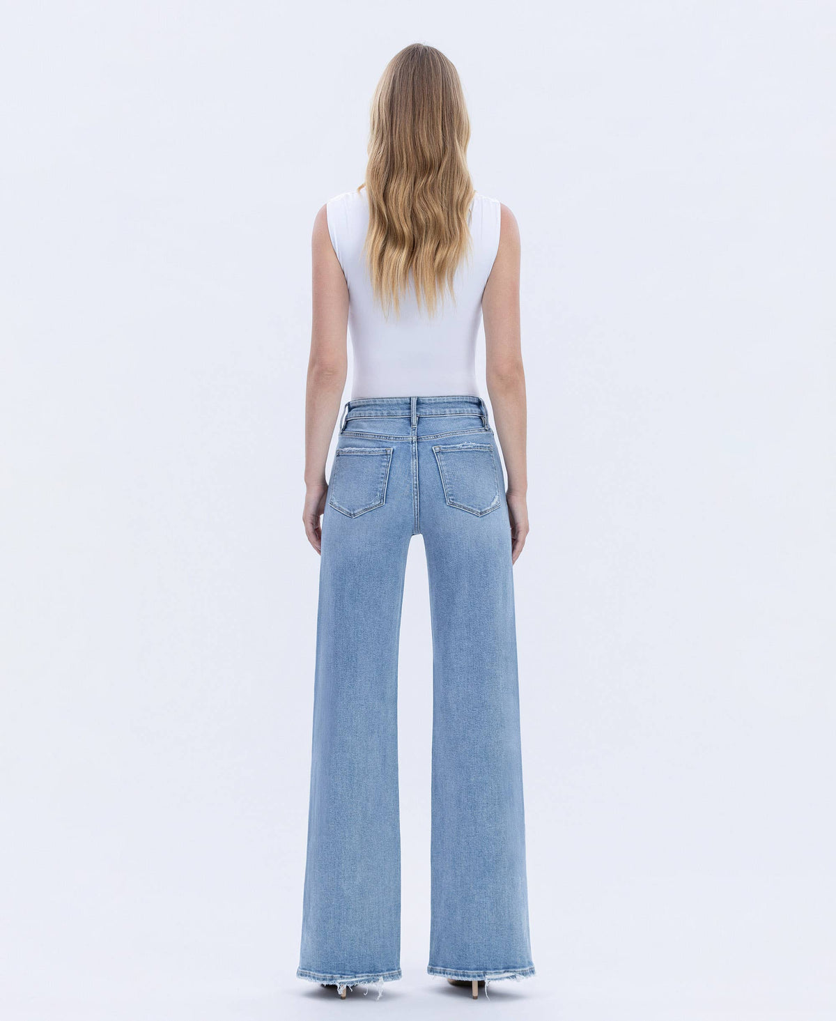 High Rise Full Length Wide Jeans, view 4