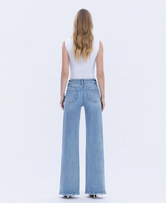 High Rise Full Length Wide Jeans
