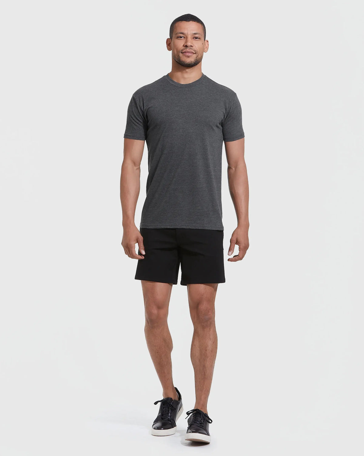 True Classic Premium Fitted Crew Neck T-Shirt - Heather Charcoal Grey, view 6