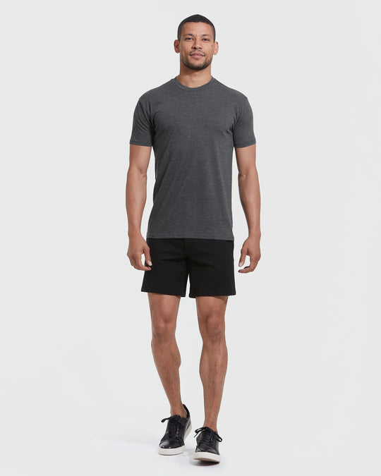 True Classic Premium Fitted Crew Neck T-Shirt - Heather Charcoal Grey