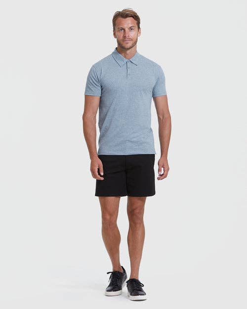Short Sleeve Shirt | Polo | Heather Indigo, view 4