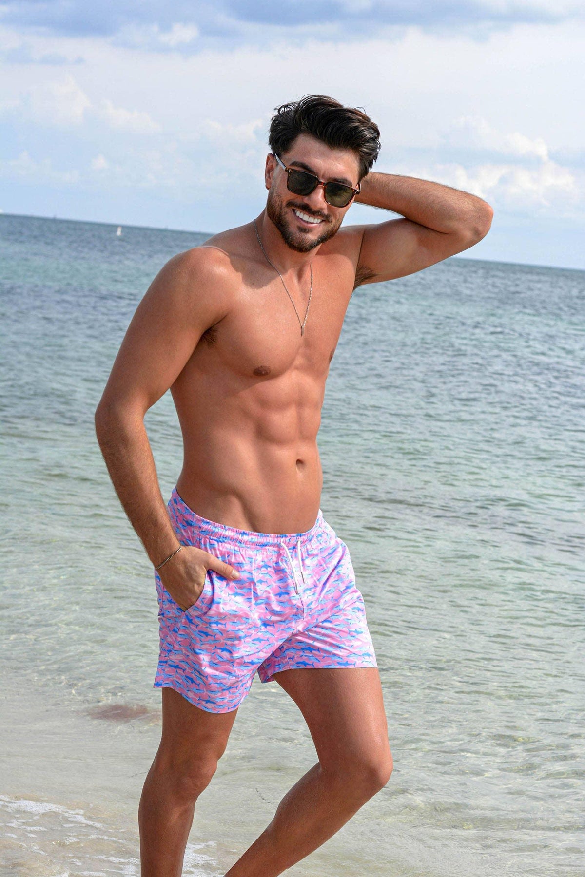 Bermies - Pink Sharks - 6 inch with liner - Rust & Refined