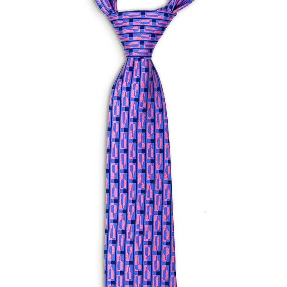 Bourbon Cousins - Bourbon Row Neck Tie - Navy + Pink - Rust & Refined