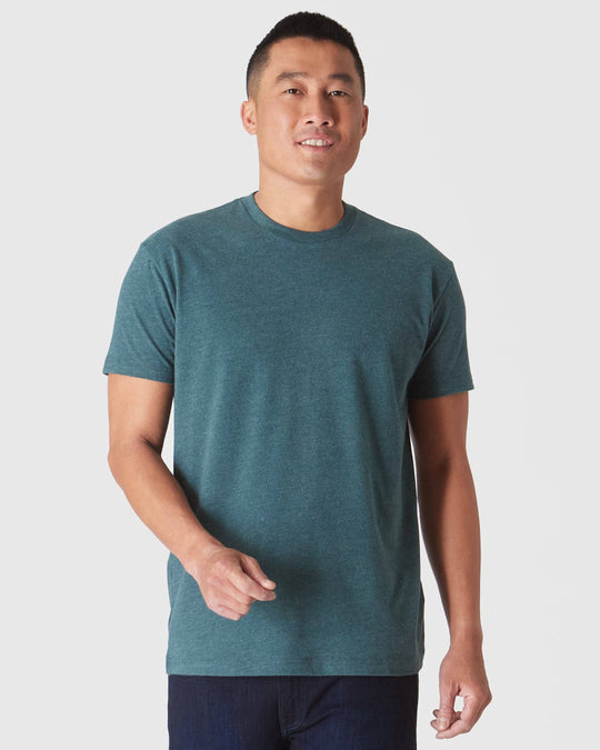 True Classic Premium Fitted Crew Neck T-Shirt - Heather Seafarer