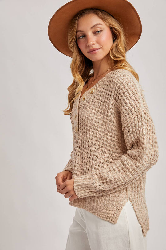 THERMAL HENELY SWEATER TOP