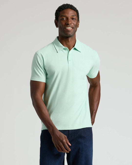 Heather Mist Short Sleeve Polo