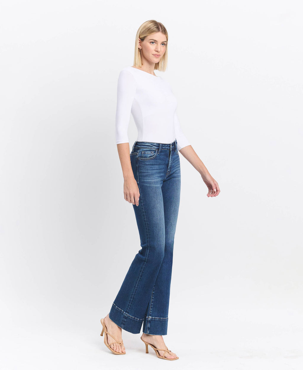 High Rise Trouser Hem Bootcut Jeans, view 4