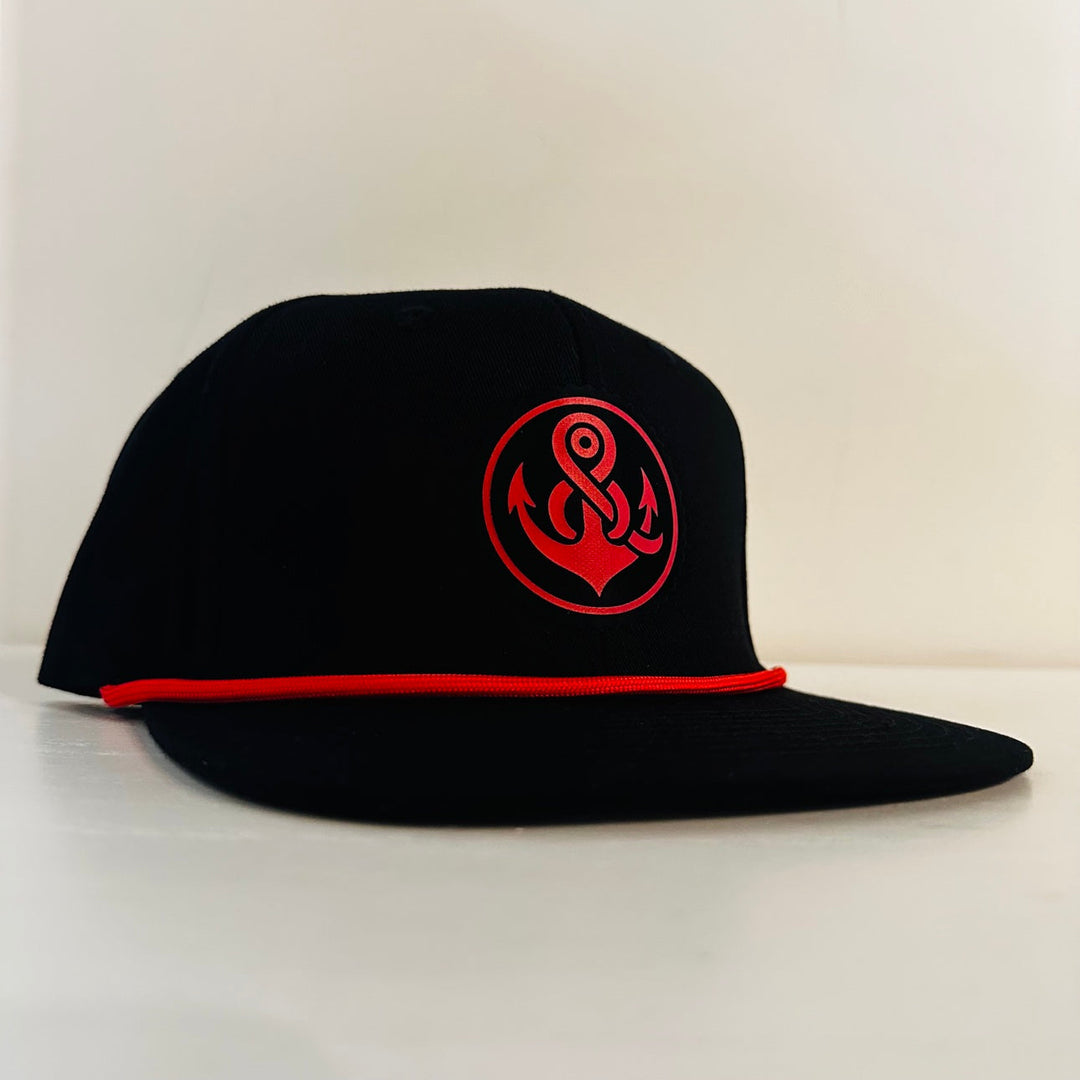 R&amp;R Anchor Rope Hat - Black/Red