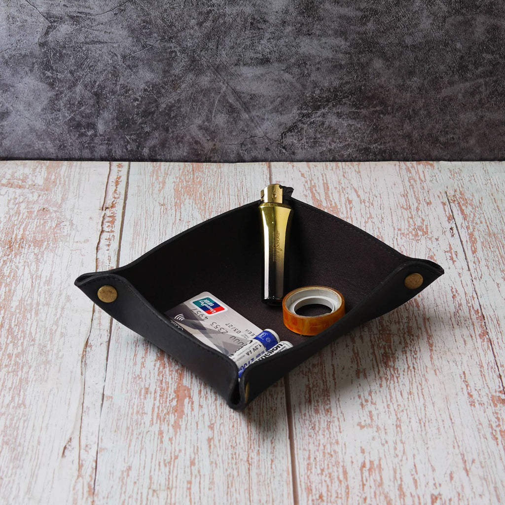 Desk Organizer Leather Valet Dump Tray for Men, view 2