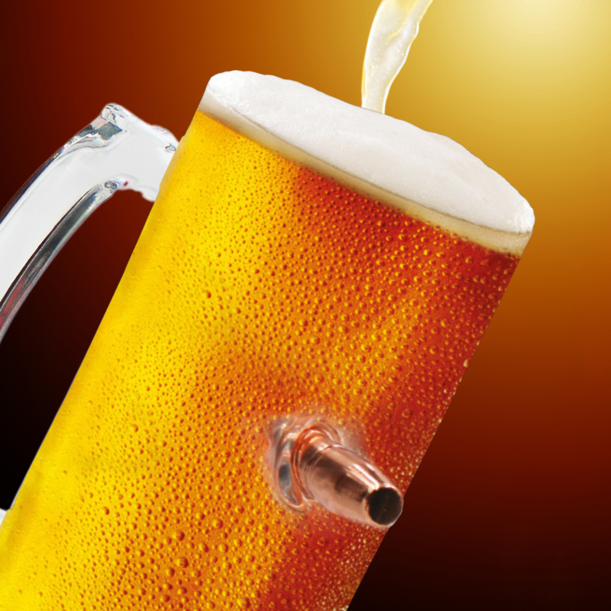 Last Man Standing - Beer Glass 500 ml w/ Bullet, view 2