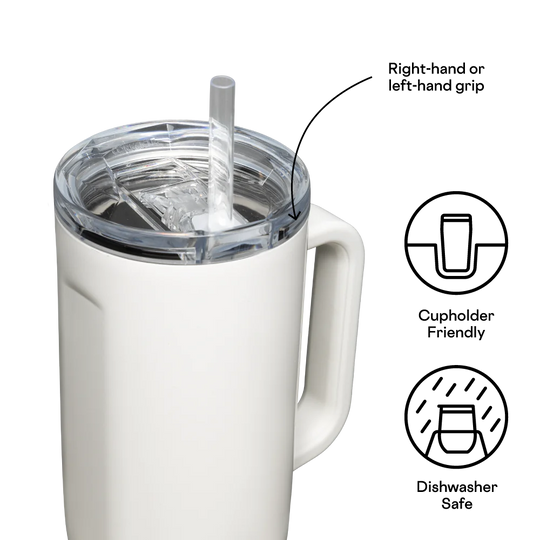 Corkcicle - Cruiser Insulated Tumbler with Handle - Oat Milk 40oz