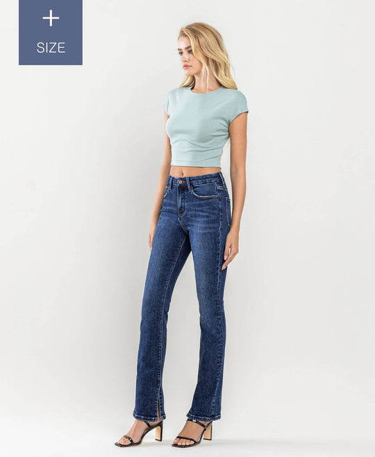 PLUS SIZE TUMMY CONTROL HIGH RISE BOOTCUT JEANS LV1216-P
