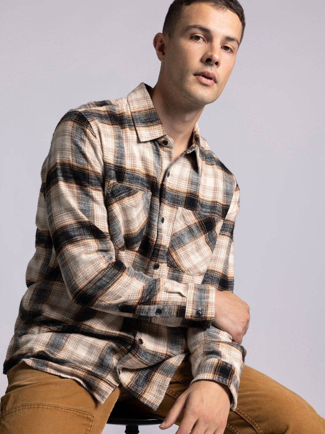 ELK SLUB FLANNEL - Long Sleeve Button Up