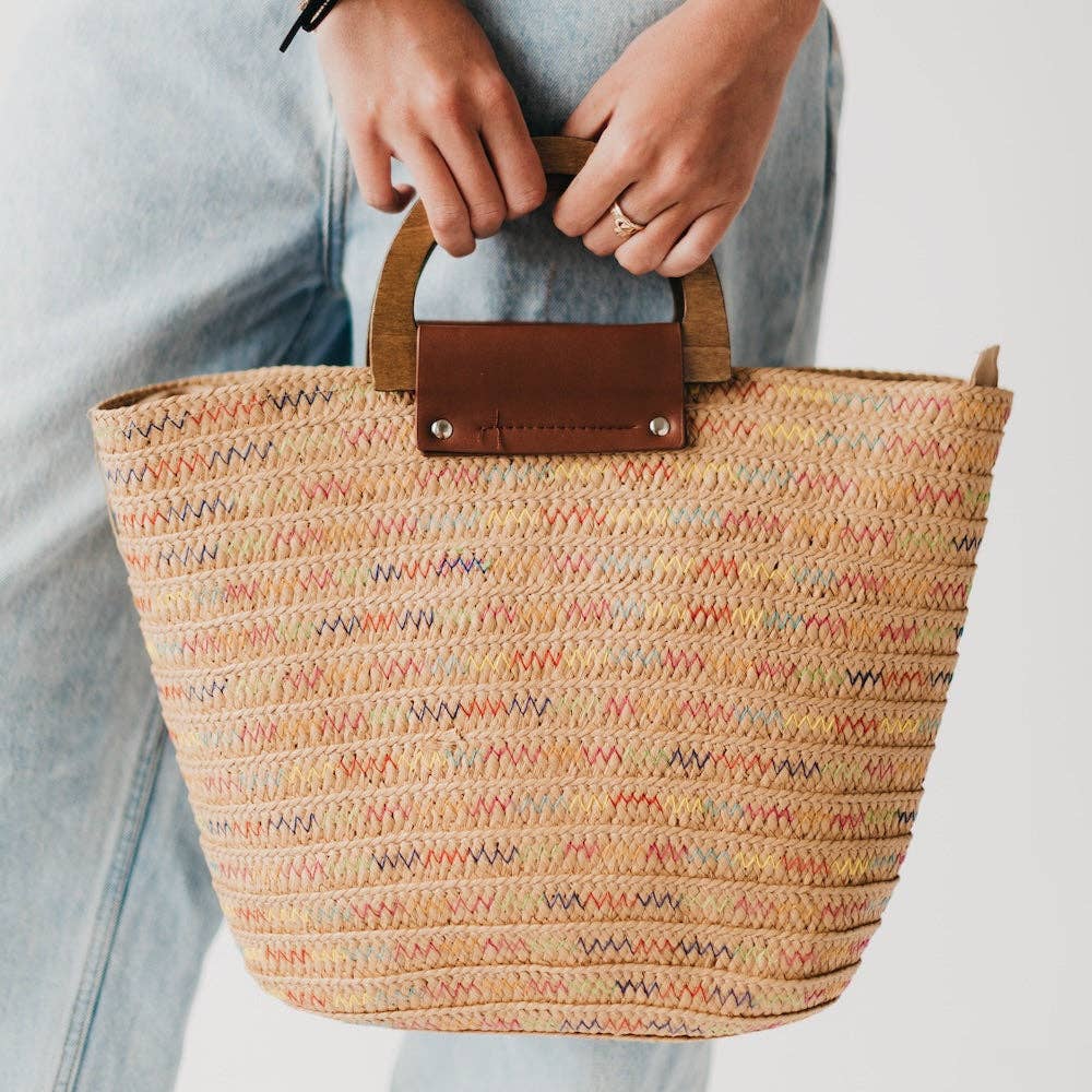 Savannah Straw Tote Bag, view 2