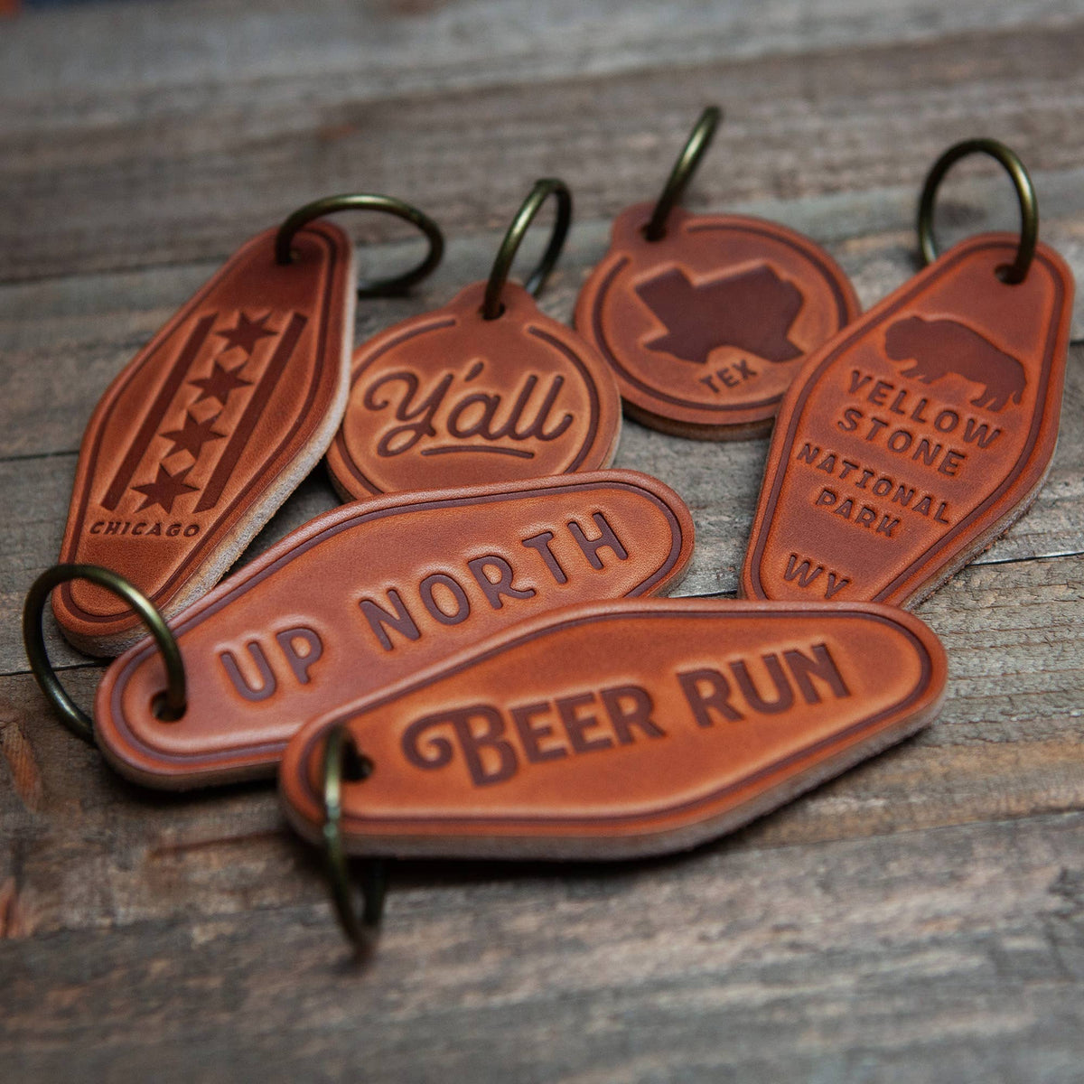 Probably Late Leather Keychain Motel Style, view 3