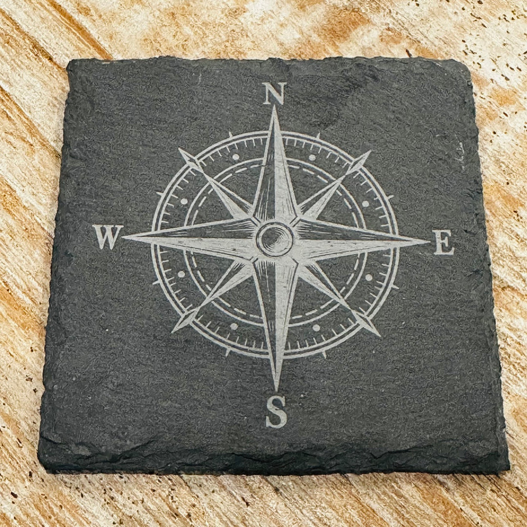 Compass Rose Slate Coaster
