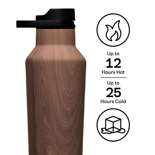 Corkcicle - Origins Sport Canteen Insulated Water Bottle - Walnut Wood 24oz