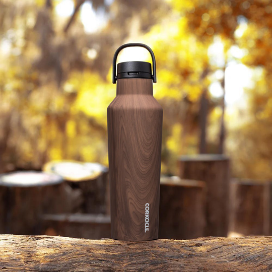 Corkcicle - Origins Sport Canteen Insulated Water Bottle - Walnut Wood 24oz