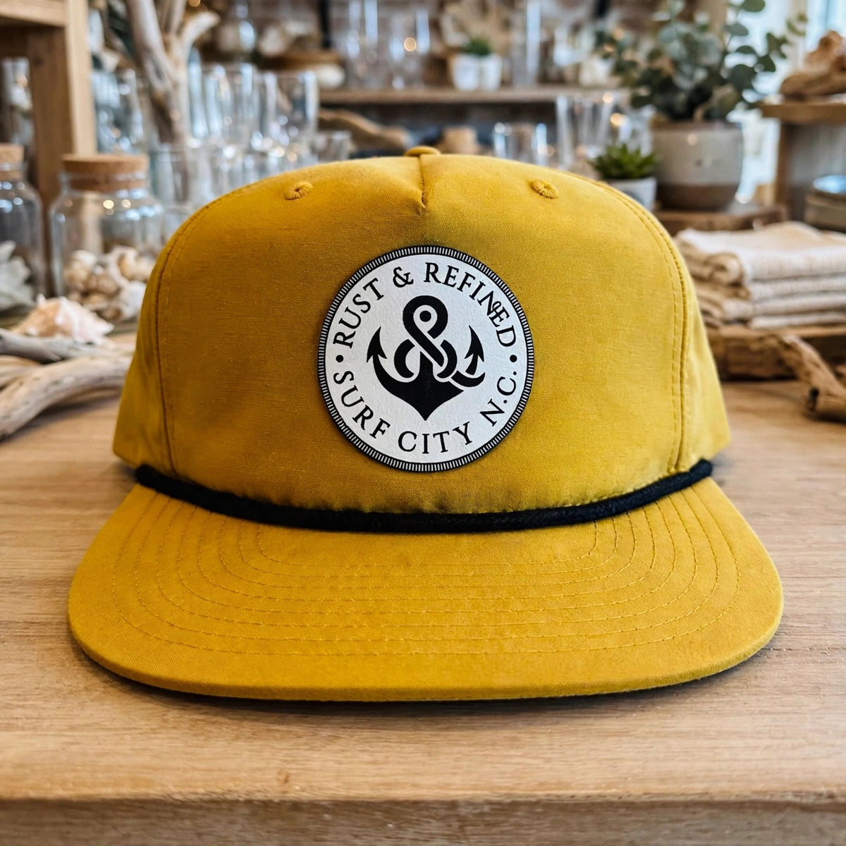 R&R Logo Rope Hat - Mustard at Rust & Refined in Surf City, NC