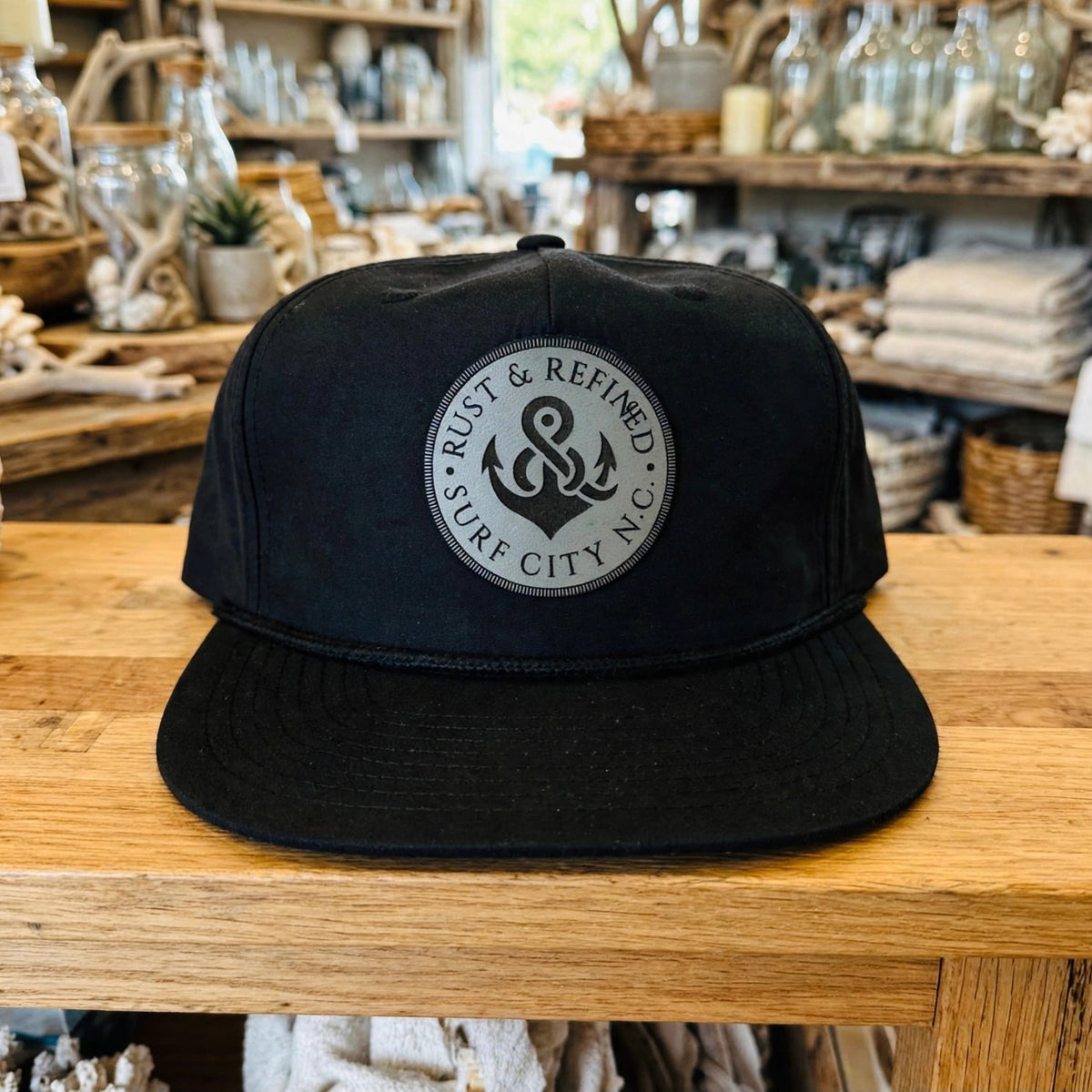 R&R Logo Rope Hat - Black at Rust & Refined in Surf City, NC
