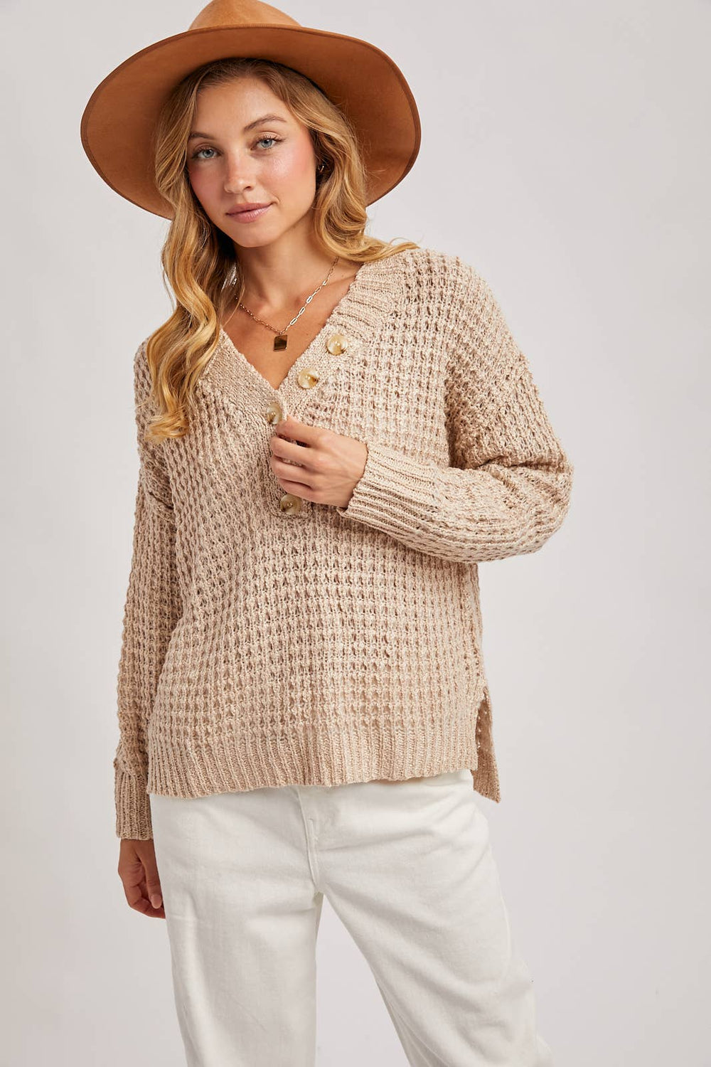 THERMAL HENELY SWEATER TOP