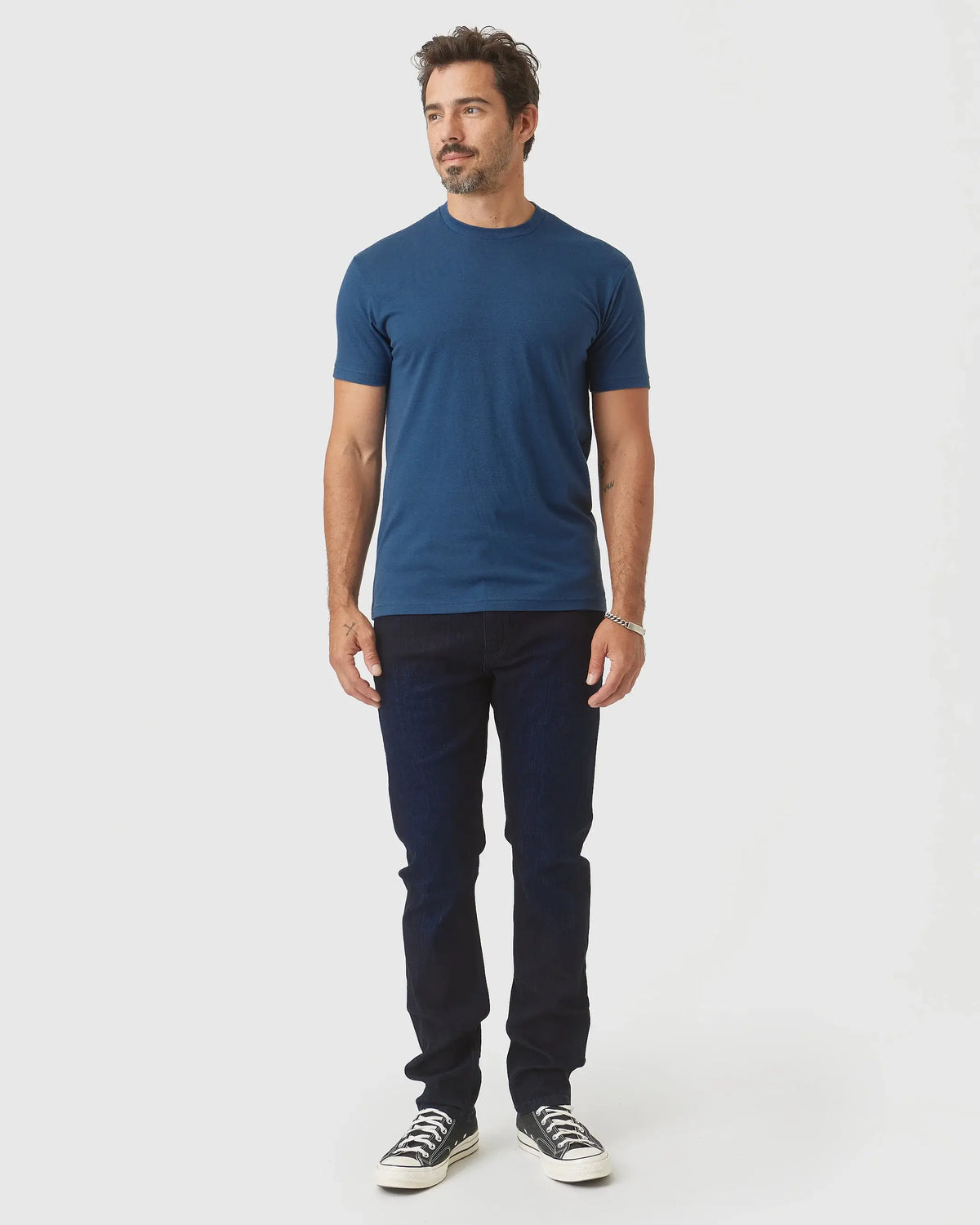 True Classic Premium Fitted Crew Neck T-Shirt - Deep Sea Blue, view 6