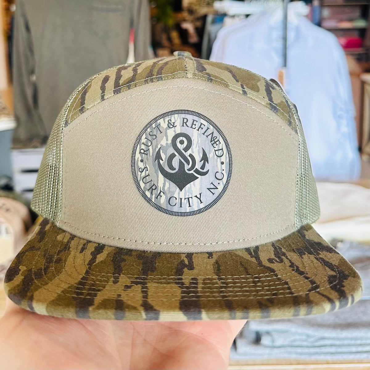 R&R Anchor Bark Camo 7-Panel Hat