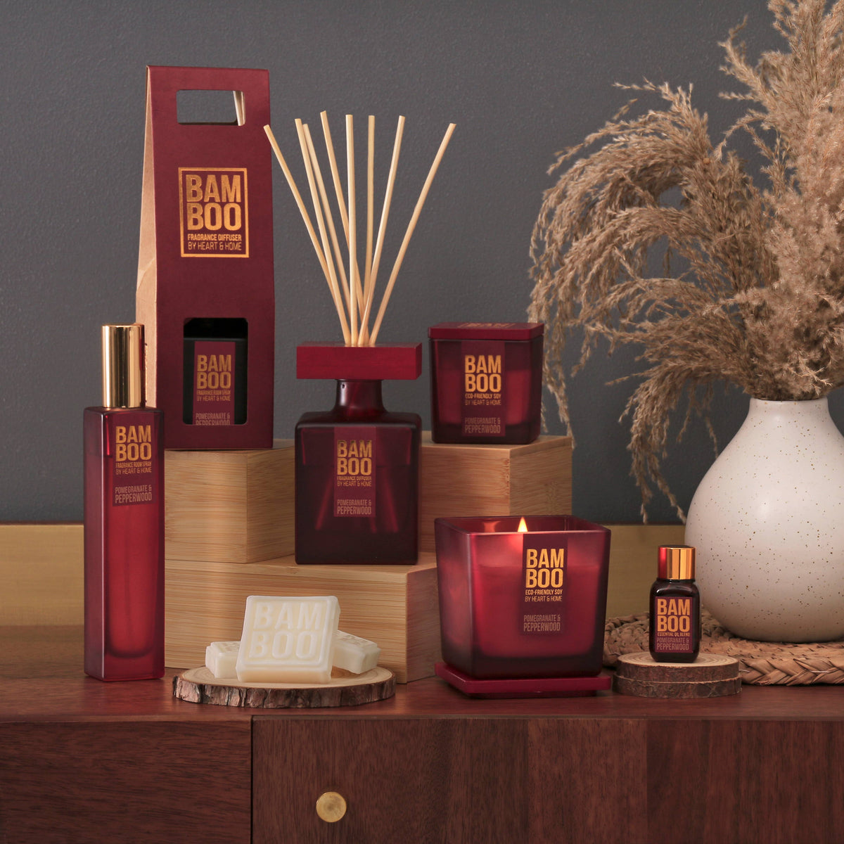BAMBOO Pomegranate & Pepperwood - Reed Diffuser - 2.8 oz, view 4