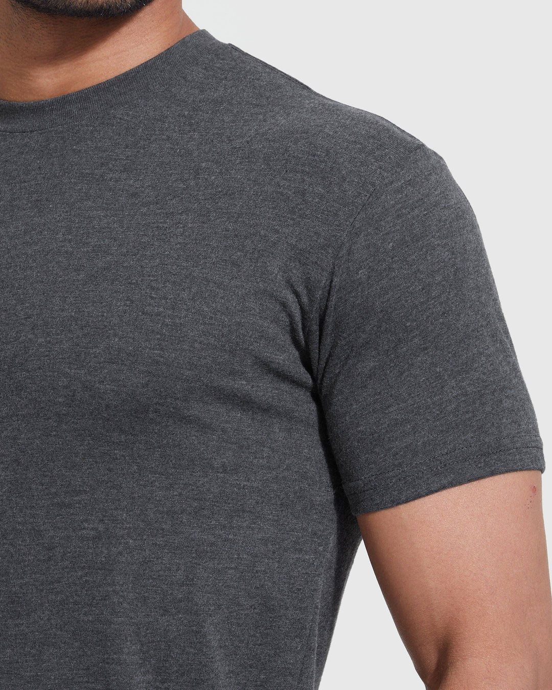 True Classic Premium Fitted Crew Neck T-Shirt - Heather Charcoal Grey