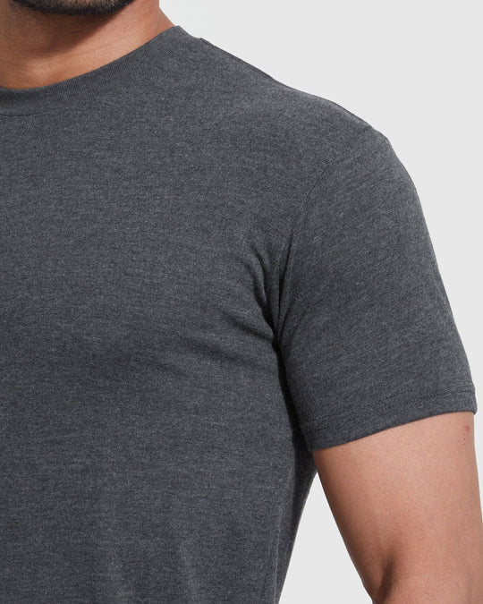 True Classic Premium Fitted Crew Neck T-Shirt - Heather Charcoal Grey