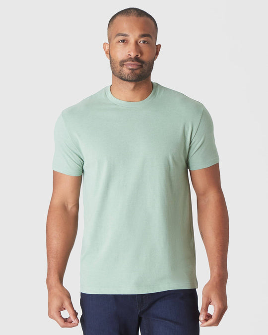 True Classic Premium Fitted Crew Neck T-Shirt - Heather Slate Green