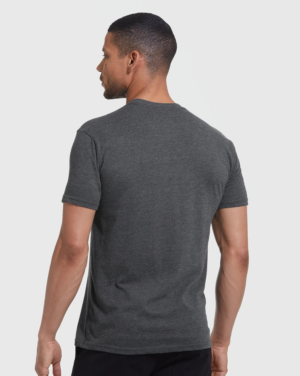 True Classic Premium Fitted Crew Neck T-Shirt - Heather Charcoal Grey, view 4