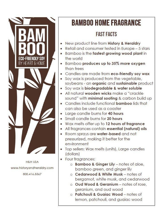 BAMBOO Eco-Friendly Soy Candle - Small and Large Options