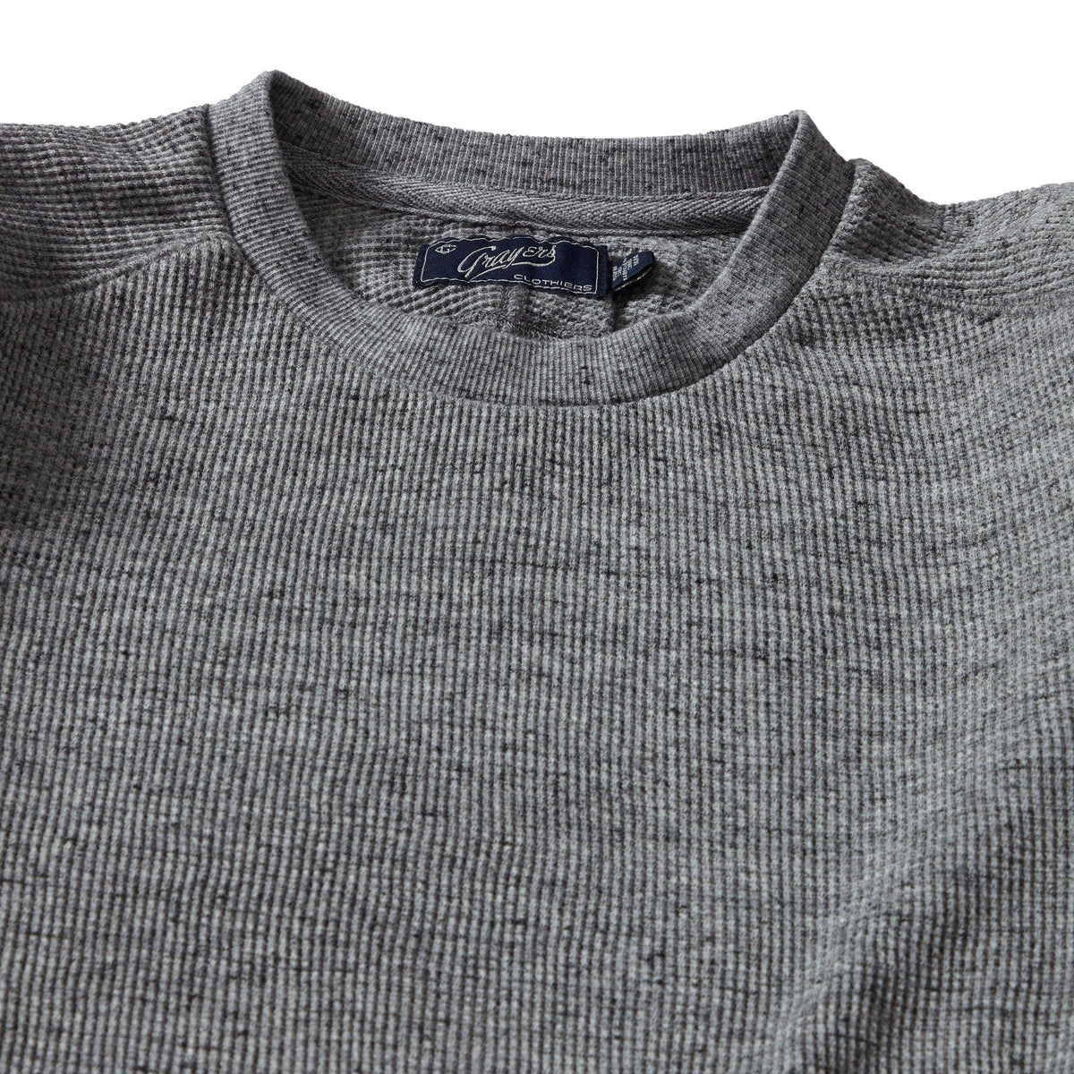 New Spencer Waffle Crew - Gray Marl, view 2