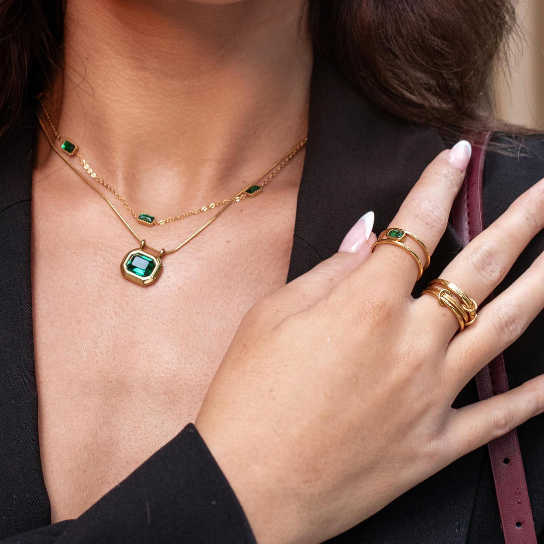 Emerald Green Estate Ring