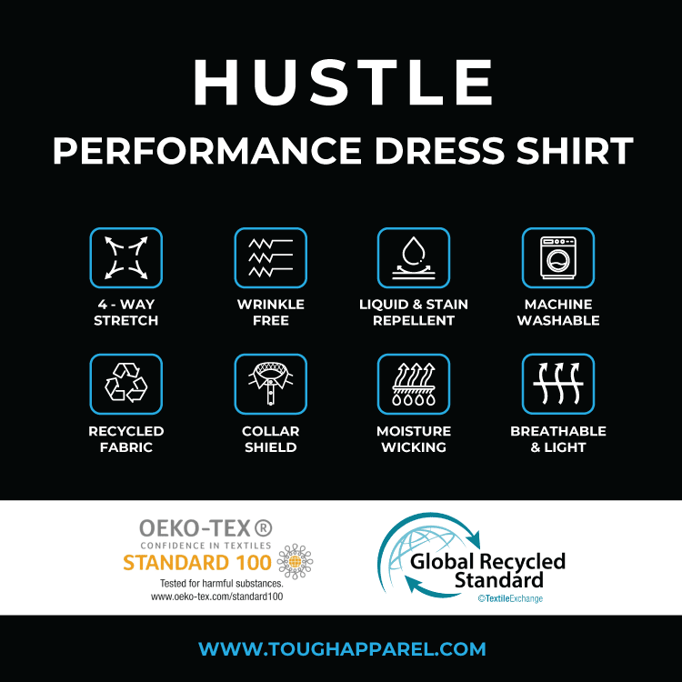 Hustle Sport Shirt - Long Sleeve - Light Blue Banker Stripe, view 21