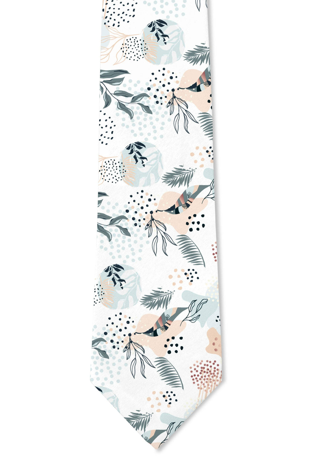Tie - Eden - White Tropical Abstract Tie, view 2