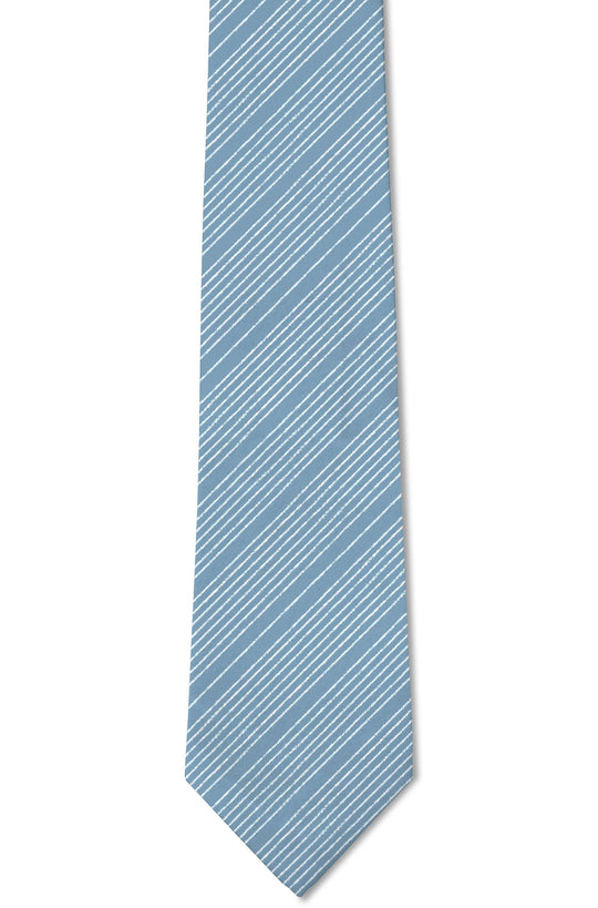 Drip – Textured Dusty Blue Striped Tie