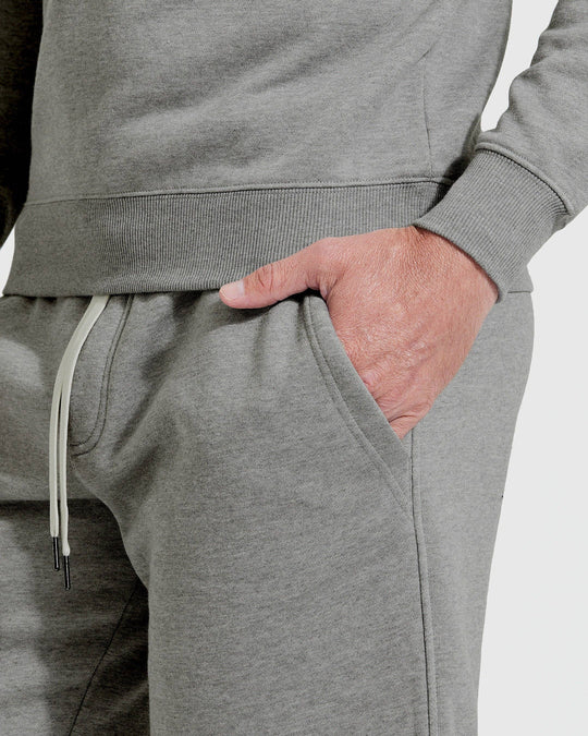 Medium Heather Gray Fleece French Terry Shorts, view 6