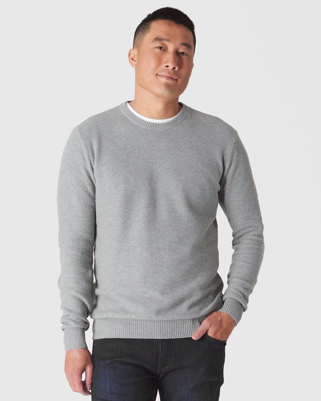 True Classic - Sweater | Crew Neck | Heather Gray Pique