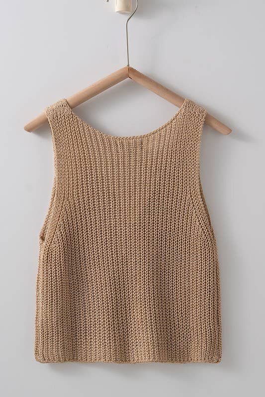 Crochet Boho Knit V Neck Sweater