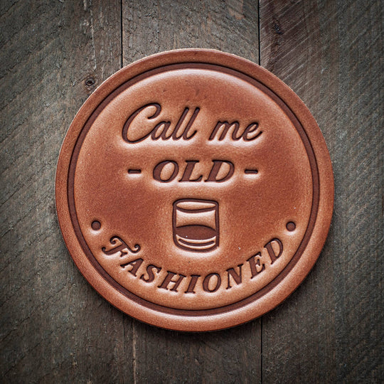 Premium Handcrafted Leather Coaster - Call Me Old Fashioned