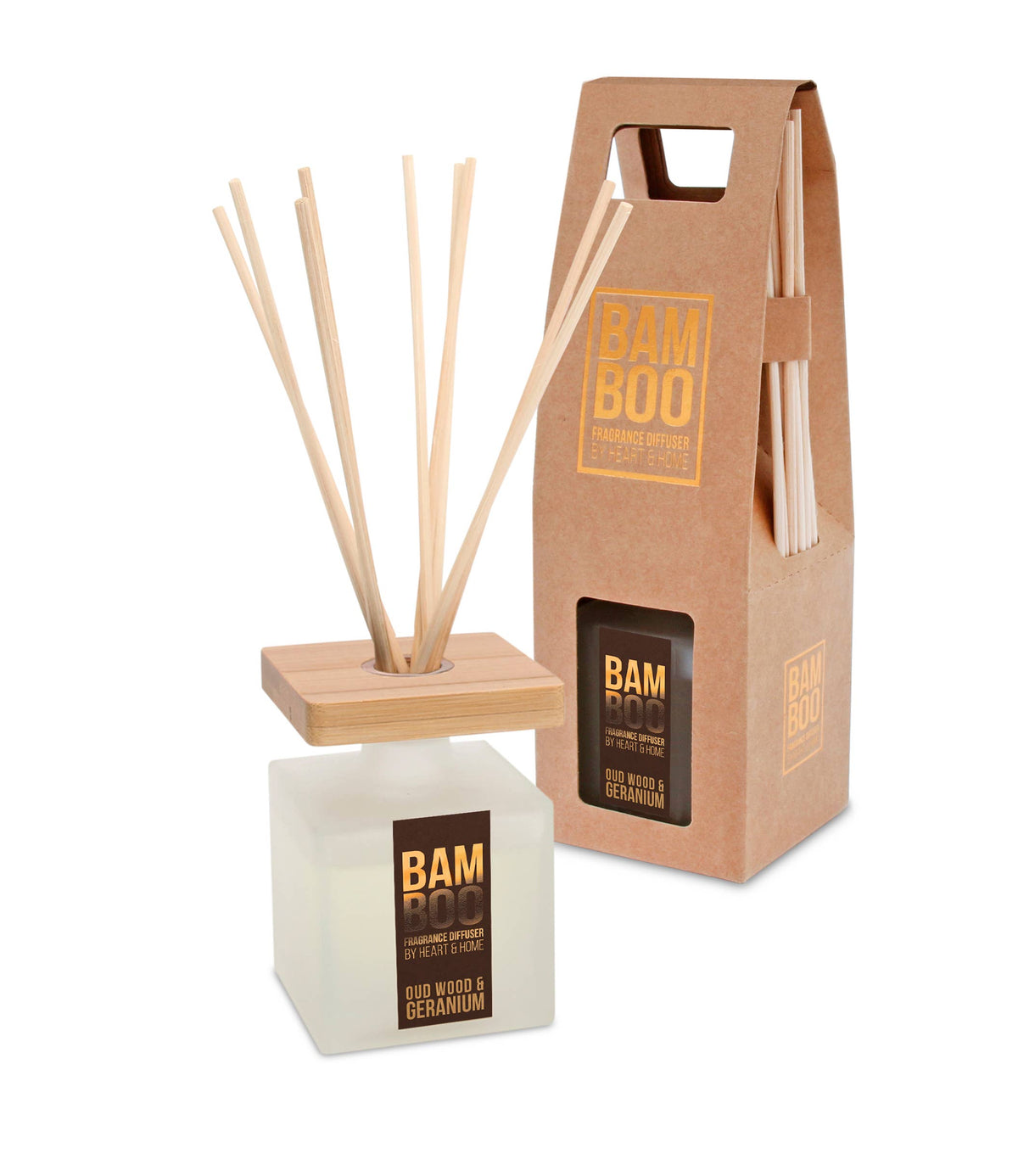 BAMBOO Oud Wood & Geranium - Reed Diffuser - 2.8 oz