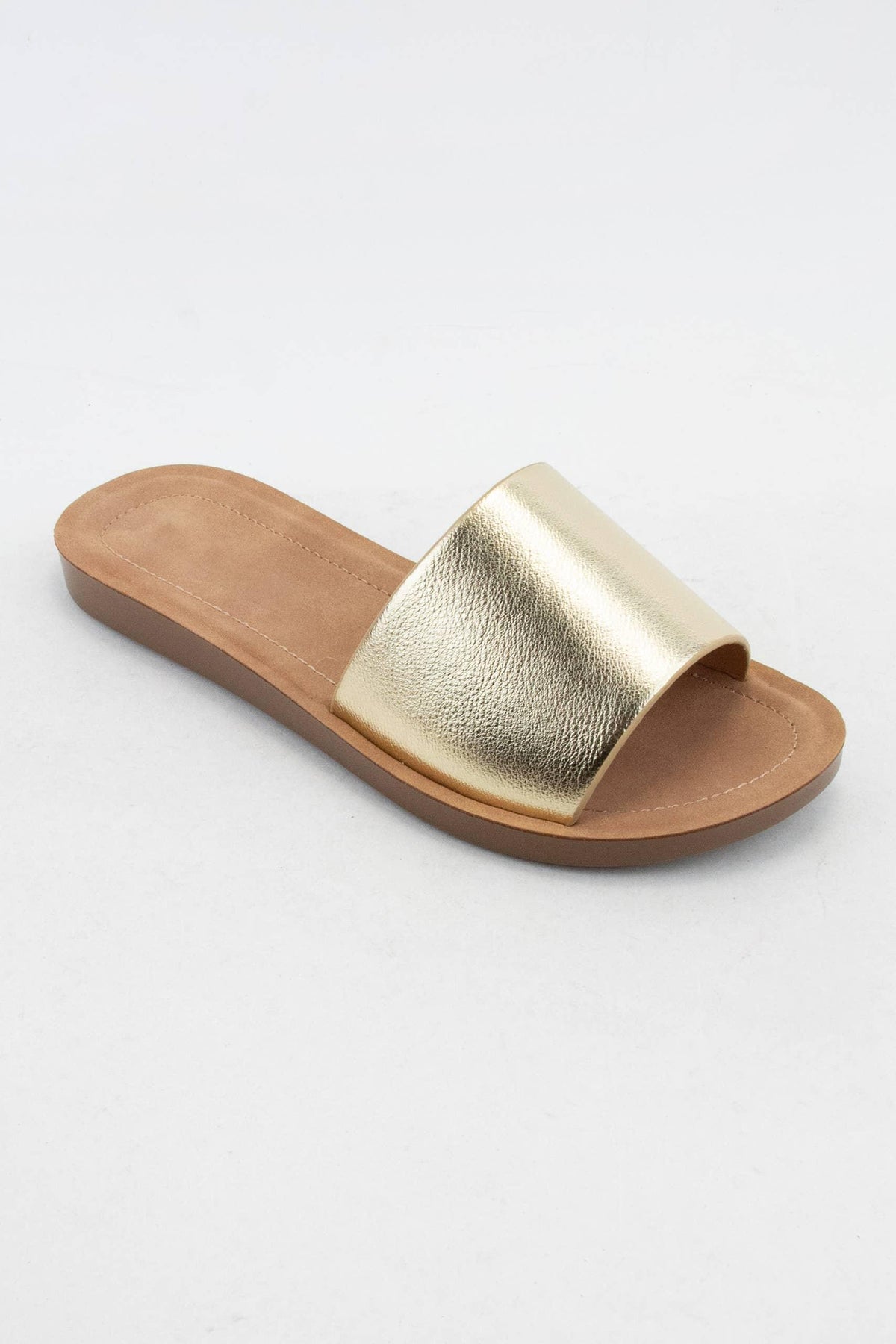 Efron Comfortable Flexible Sole Slide Sandal - Rust & Refined