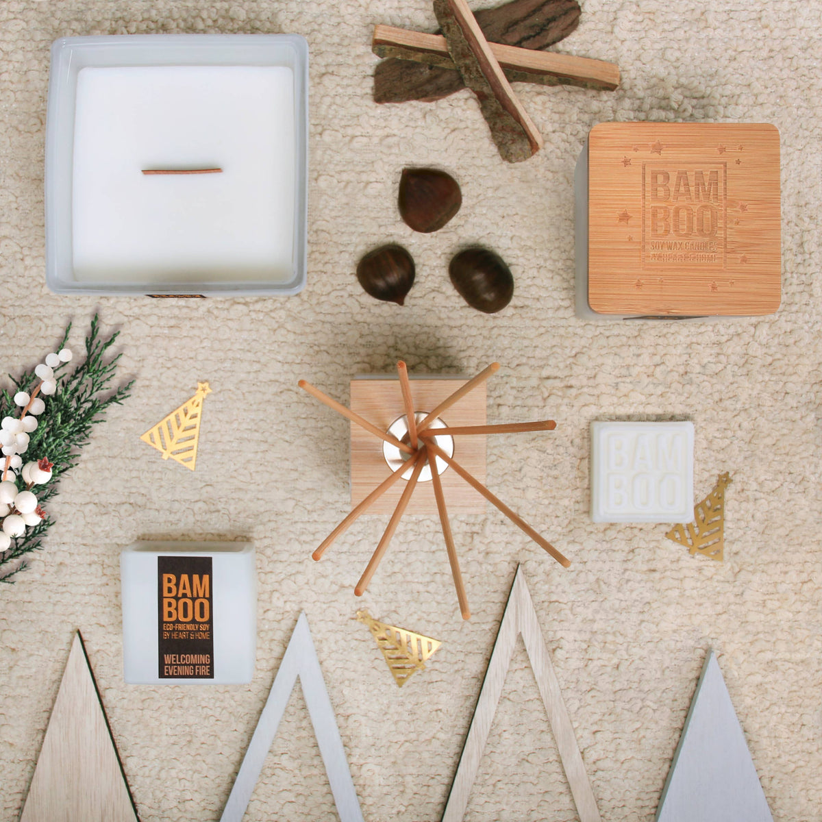 BAMBOO Eco-Friendly Soy Candle Fall / Winter Collection - Small and Large Options, view 4