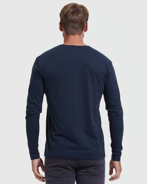 True Classic - Long Sleeve Henley | Navy, view 4