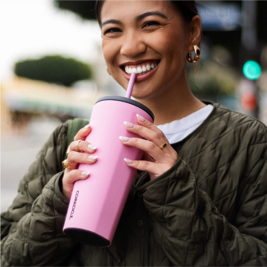 Corkcicle - Cold Cup Insulated Tumbler with Straw - Storm 24oz