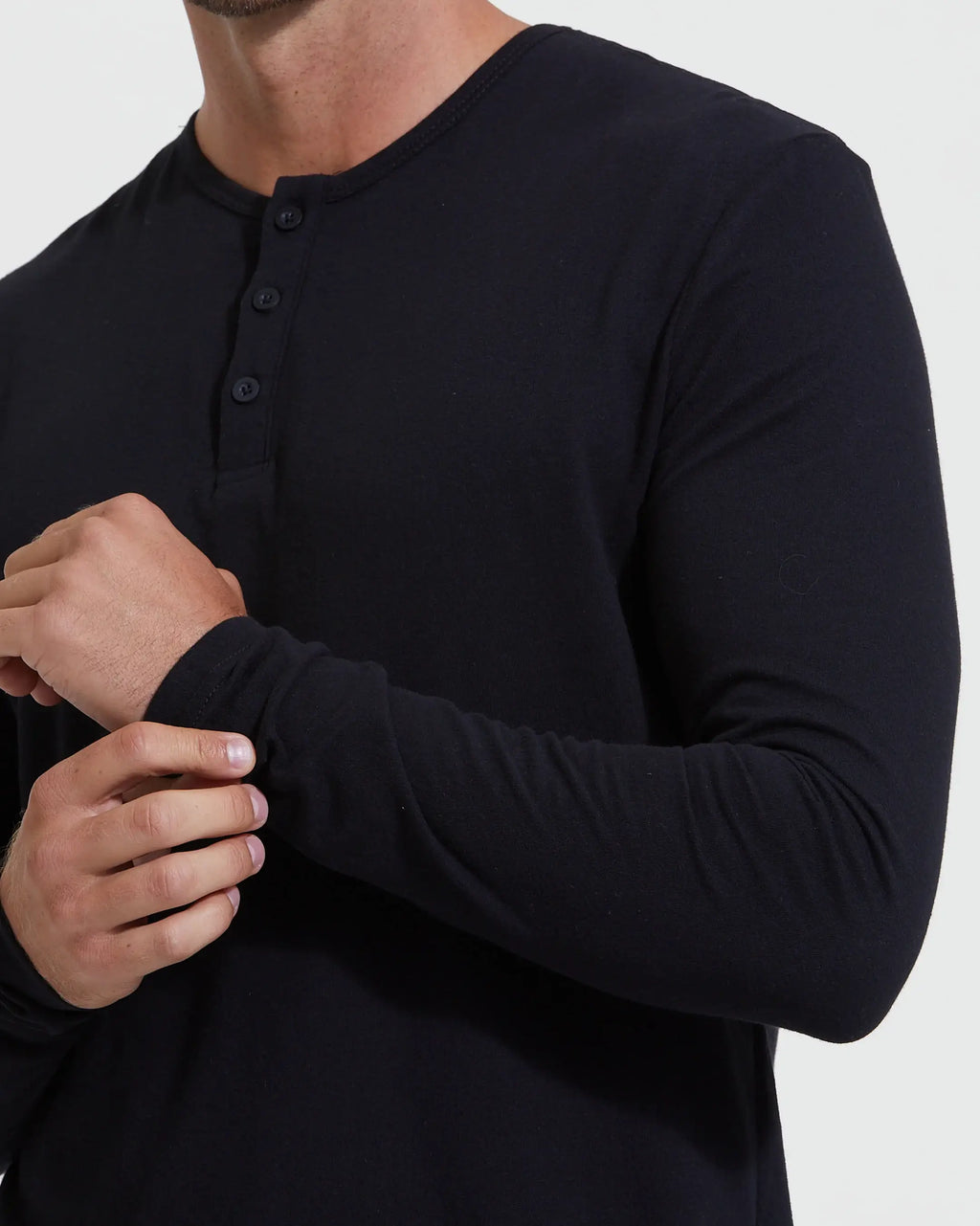 True Classic - Long Sleeve Henley | Black, view 5